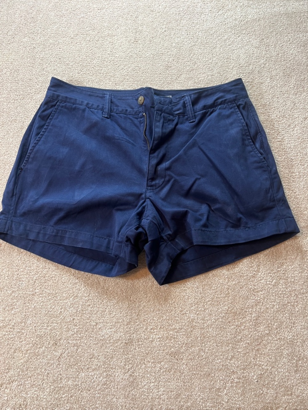 Polo Ralph Lauren Womens Navy Blue Chino Shorts Size 4 Cotton Twill Preppy 0058